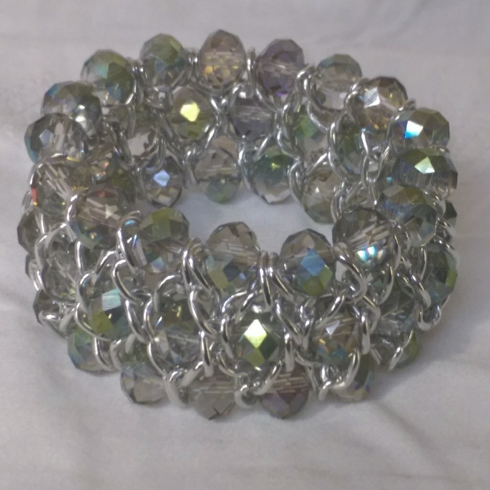 Stretch bracelet handmade with crystal beads - Picture 6 of 8